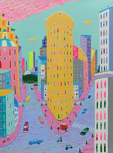 Malerei mit dem Titel "I ❤ NY" von Katrina Avotina, Original-Kunstwerk, Acryl