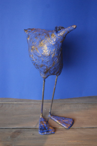 Skulptur mit dem Titel "le grand bleu - POL" von Katrine Gaultier, Original-Kunstwerk, Harz