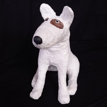 Sculpture titled "CAROTT  chien assis" by Katrine Gaultier, Original Artwork, Resin