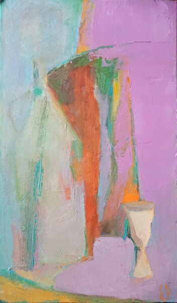 Peinture intitulée "Lavender evening" par Katrin Rymsha, Œuvre d'art originale, Huile Monté sur Carton