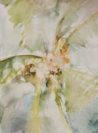 Malerei mit dem Titel "Coconut palm" von Katrin Rymsha, Original-Kunstwerk, Aquarell