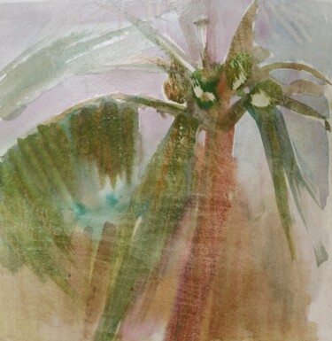 Malerei mit dem Titel "Coconuts" von Katrin Rymsha, Original-Kunstwerk, Aquarell