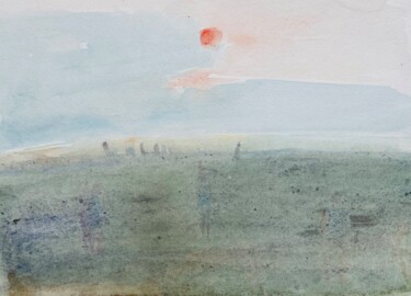 Painting titled "Sunset" by Katrin Rymsha, Original Artwork, Watercolor
