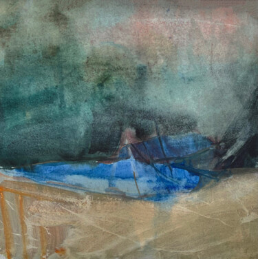 Картина под названием "Fishing nets" - Katrin Rymsha, Подлинное произведение искусства, Акварель
