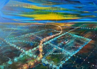 Картина под названием "City ​​of Sun" - Katsiaryna Sumarava, Подлинное произведение искусства, Масло