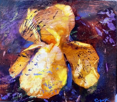绘画 标题为“Iris” 由Katsiaryna Sumarava, 原创艺术品, 油 安装在木质担架架上