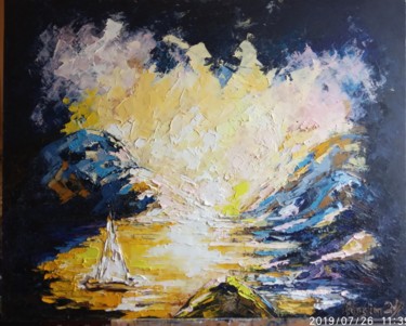 Картина под названием "Рассвет" - Екатерина Кудряшова, Подлинное произведение искусства, Масло