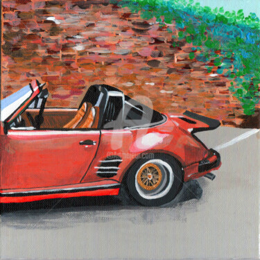 Painting titled "Car Porsche ,現代藝術 ,…" by Katwrina Golban, Original Artwork, Acrylic