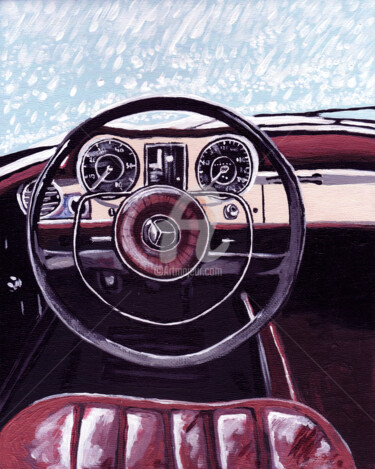 Painting titled "Car Mercedes, 現代藝術…" by Katwrina Golban, Original Artwork, Acrylic