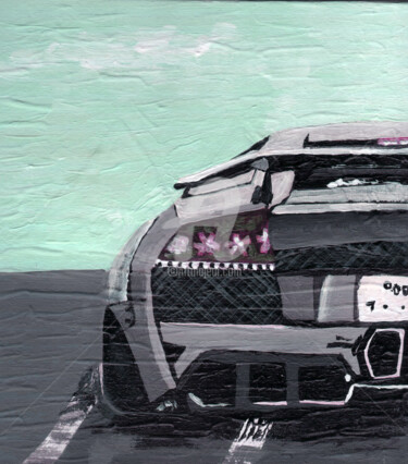 Ζωγραφική με τίτλο "Car Lamborghini , 現…" από Katwrina Golban, Αυθεντικά έργα τέχνης, Ακρυλικό