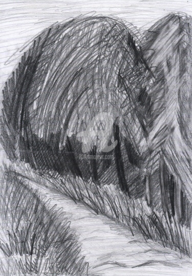 Arts numériques intitulée "Forest ,（檔案）2011 風景…" par Katwrina Golban, Œuvre d'art originale, Crayon