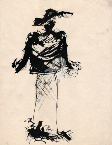 Digital Arts titled "retro lady 1 , 復古女士…" by Katwrina Golban, Original Artwork, Ink