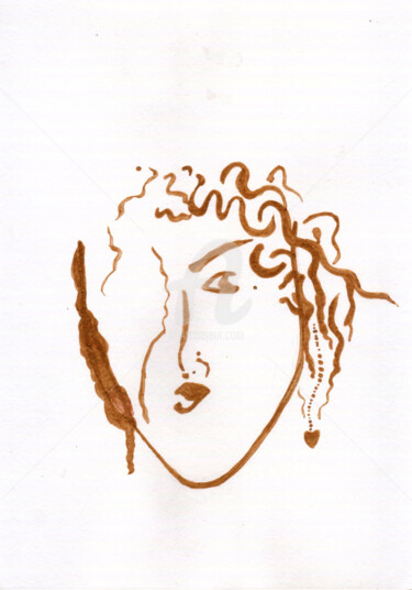 Pittura intitolato "Lady ,portrait styl…" da Katwrina Golban, Opera d'arte originale, Acrilico