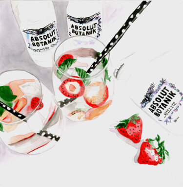 "Strawberries and al…" başlıklı Tablo Katwrina Golban tarafından, Orijinal sanat, Suluboya