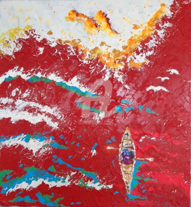 Pintura intitulada "Red Sea , 現代藝術 ,2020" por Katwrina Golban, Obras de arte originais, Acrílico