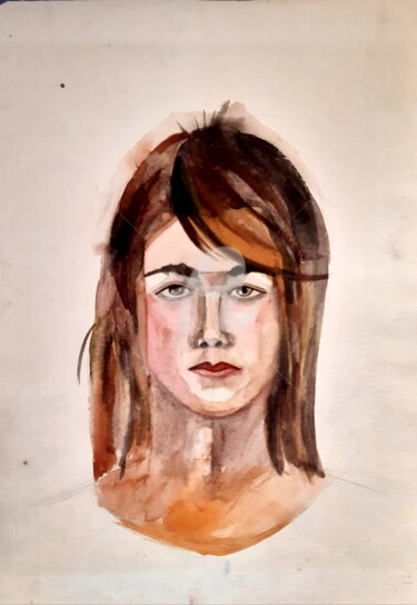 Digitale Kunst getiteld "Portraits , ledy ,…" door Katwrina Golban, Origineel Kunstwerk, Aquarel