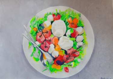 Painting titled "Salade" by Katwrina Golban, Original Artwork, Watercolor