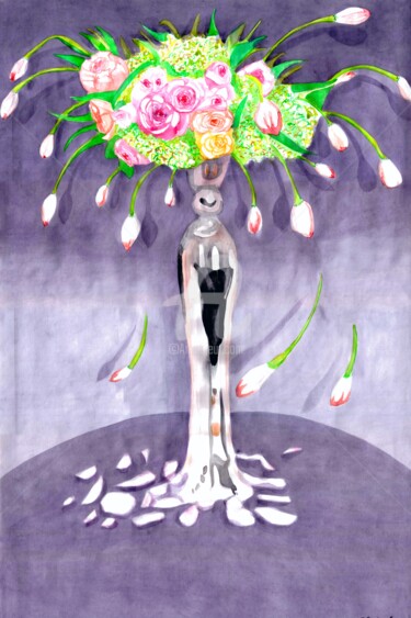 Malarstwo zatytułowany „折扣畫圖片 , Elegant” autorstwa Katwrina Golban, Oryginalna praca, Akwarela