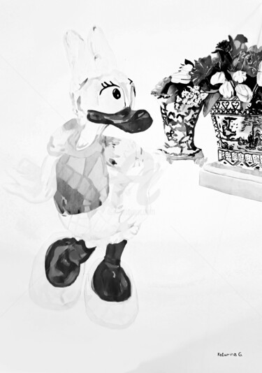 Arte digital titulada "Duck Dolly 2" por Katwrina Golban, Obra de arte original, Acuarela