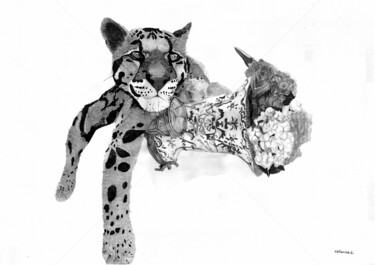 Grafika cyfrowa / sztuka generowana cyfrowo zatytułowany „Jaguar” autorstwa Katwrina Golban, Oryginalna praca, Akwarela