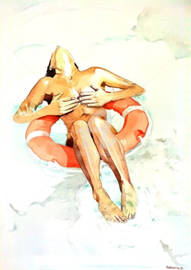Pintura intitulada "Help Women" por Katwrina Golban, Obras de arte originais, Aquarela