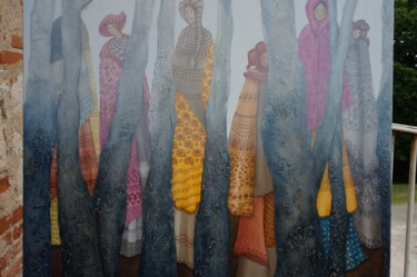 Peinture intitulée "Les visiteuses" par Katy Becchia Sala, Œuvre d'art originale, Huile