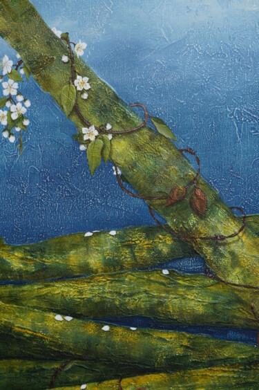 Peinture intitulée "Memoire du merle mo…" par Katy Becchia Sala, Œuvre d'art originale, Huile