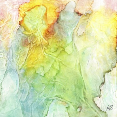 Painting titled "Sunlit Leaves" by Katy Bishop, Original Artwork, Ink