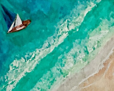 Pittura intitolato "Sail Away" da Katy Hawk, Opera d'arte originale, Acquarello