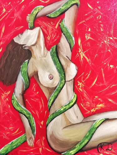 "Oil painting, nude…" başlıklı Tablo Katy Joy tarafından, Orijinal sanat, Petrol Karton üzerine monte edilmiş