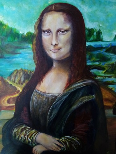Pittura intitolato "Mona" da Katy Lecomte, Opera d'arte originale, Acrilico Montato su Telaio per barella in legno