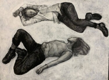 Рисунок под названием "Двое" - Katya Lukianova, Подлинное произведение искусства, Карандаш
