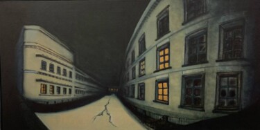 Pintura intitulada "Затягивающийся город" por Katya Lukianova, Obras de arte originais, Óleo