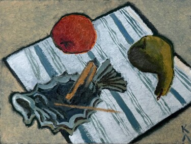 Schilderij getiteld "My Table" door Katya Lukianova, Origineel Kunstwerk, Olie