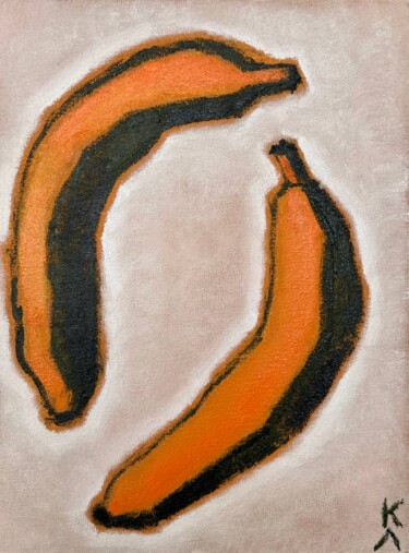 Painting titled "BANANAS" by Katya Lukianova, Original Artwork, Oil