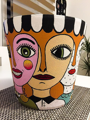 Design intitulée "Pot de fleurs-Katya…" par Katya M, Œuvre d'art originale, Céramique