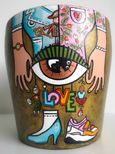 Design mit dem Titel "Pot de fleurs- Katy…" von Katya M, Original-Kunstwerk, Acryl