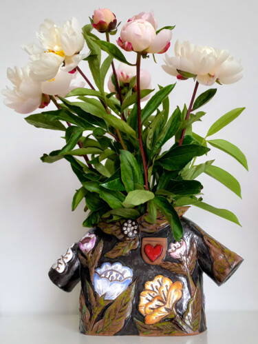 Design intitolato "Vase, objet céramiq…" da Katya M, Opera d'arte originale, Tavola arte