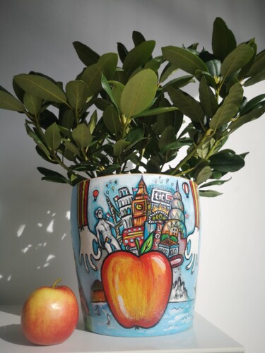 Design mit dem Titel "Pot de fleurs   - K…" von Katya M, Original-Kunstwerk, Möbel