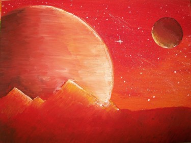Картина под названием "Звёздное небо" - Татьяна Соловьёва, Подлинное произведение искусства, Гуашь