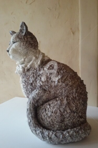 Sculpture titled "Ighor chat norvégie…" by Katyveline Ruiz, Original Artwork, Terra cotta