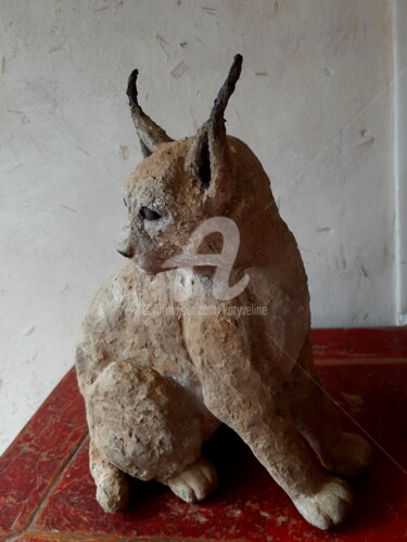 Sculpture intitulée "Lynx" par Katyveline Ruiz, Œuvre d'art originale, Terre cuite