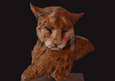 Skulptur mit dem Titel "Puma collection pri…" von Katyveline Ruiz, Original-Kunstwerk, Terra cotta