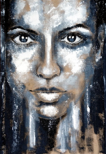 Картина под названием "Portrait no. 11788…" - Anita Kaufmann, Подлинное произведение искусства, Акрил Установлен на Деревянн…
