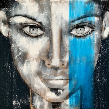 Painting titled "Portrait no. 6521" by Anita Kaufmann, Original Artwork, Acrylic Mounted on Wood Stretcher frame