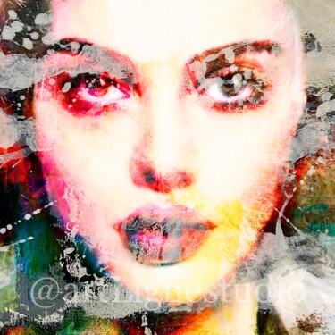 Digital Arts titled "Portrait no. 8020" by Anita Kaufmann, Original Artwork, Digital Painting Mounted on Aluminium