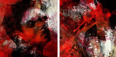 제목이 "Portrait + Abstract…"인 디지털 아트 Anita Kaufmann로, 원작, 디지털 페인팅 알루미늄에 장착됨