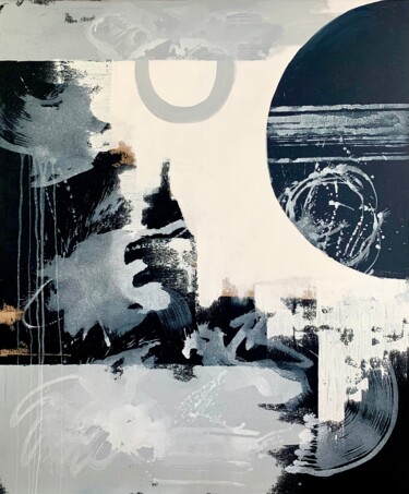 Pittura intitolato "Reserviert Abstract…" da Anita Kaufmann, Opera d'arte originale, Acrilico