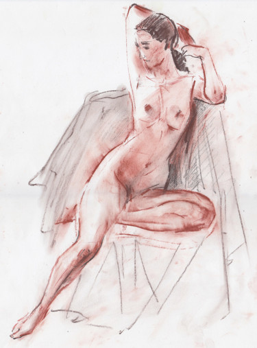 Рисунок под названием "Nude" - George Shchegol, Подлинное произведение искусства, Пастель