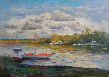 Pintura titulada "By the river" por George Shchegol, Obra de arte original, Oleo